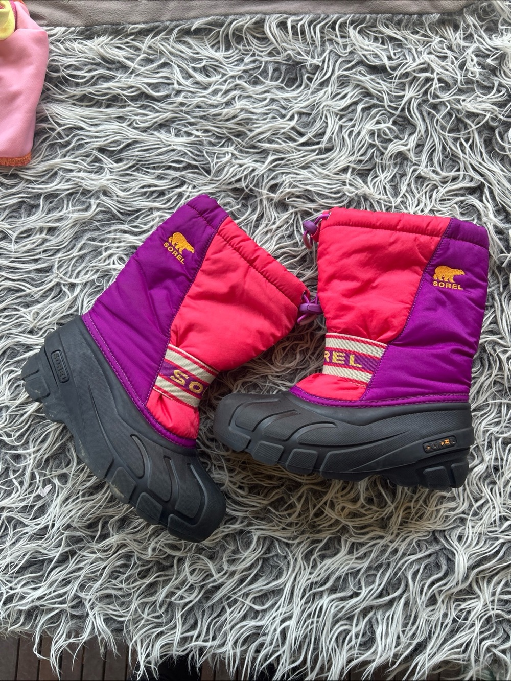 SOREL Youth Women's Snow Boots Shoes Waterproof Insulated Bright Rose Size 2.